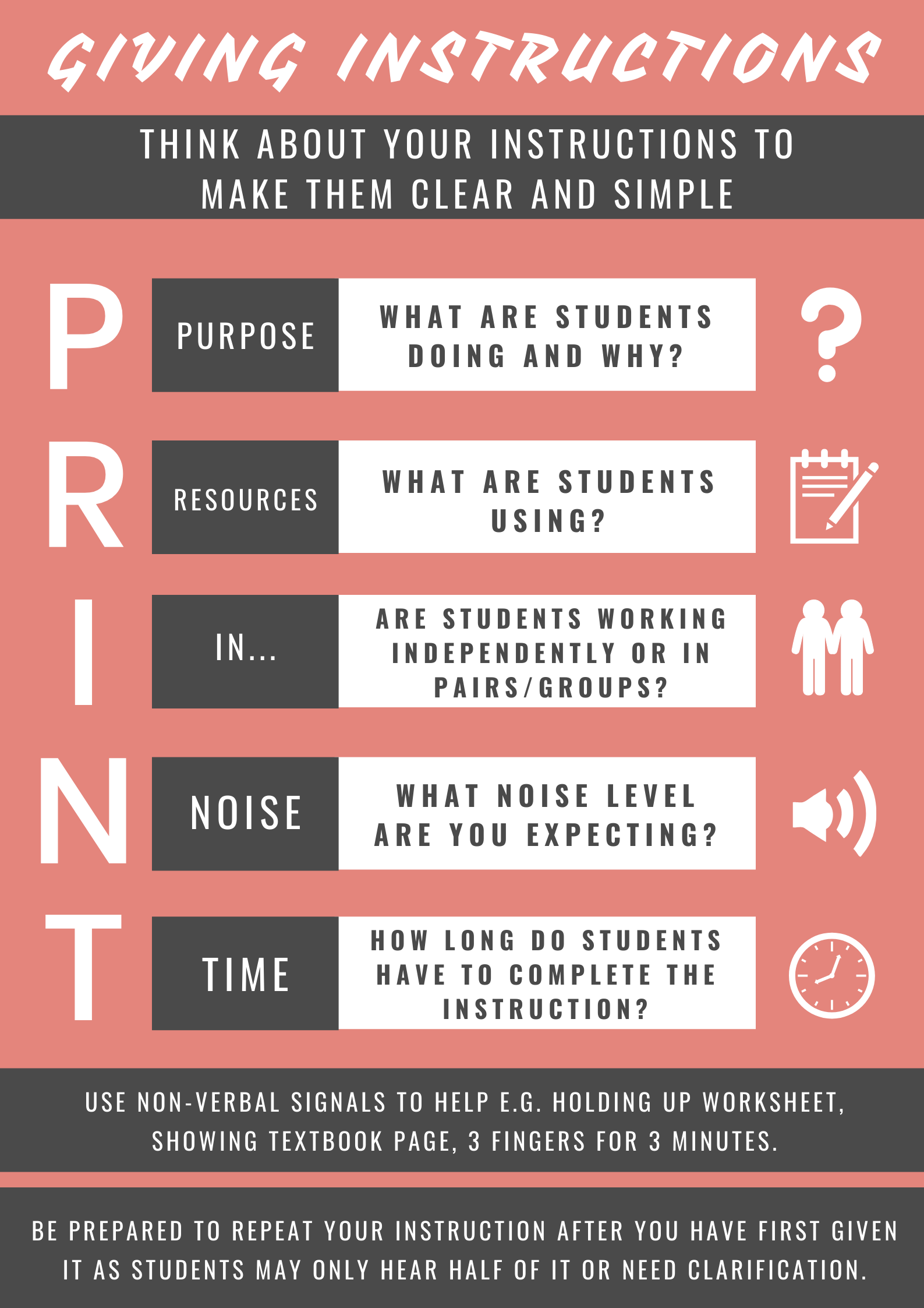 Clear Instructions - PRINT - Prospero Teaching