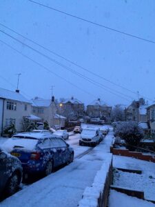 wintery scene for Australian teacher in UK