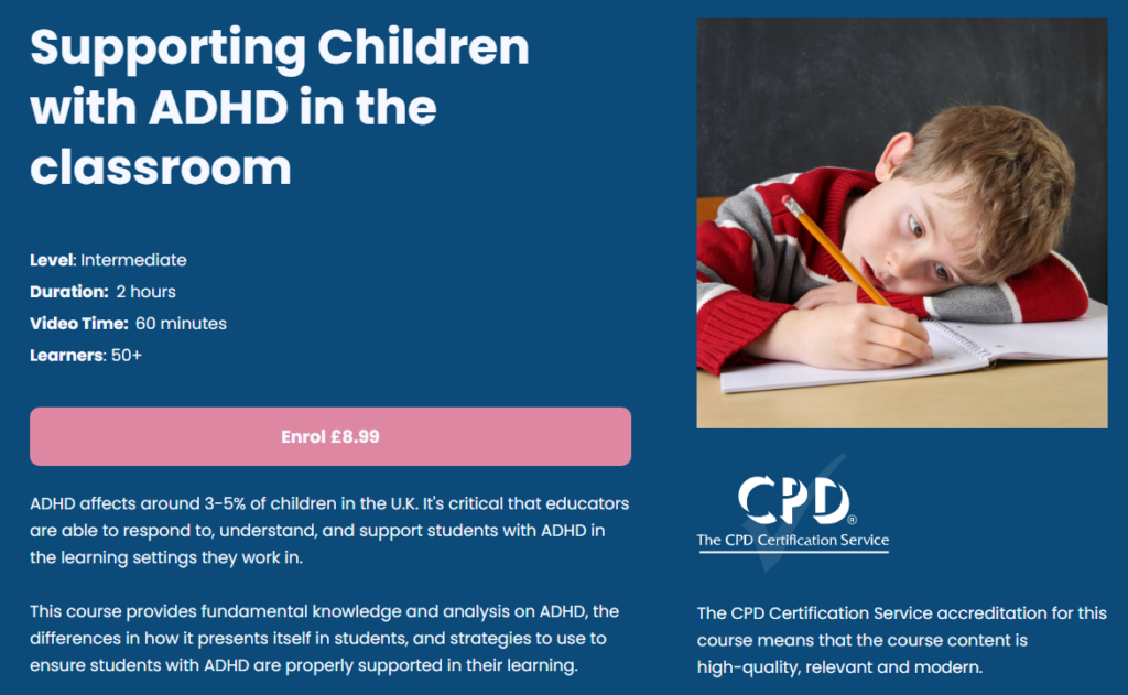 ADHD Course: Why Supporting ADHD in the Classroom Matters - Prospero ...