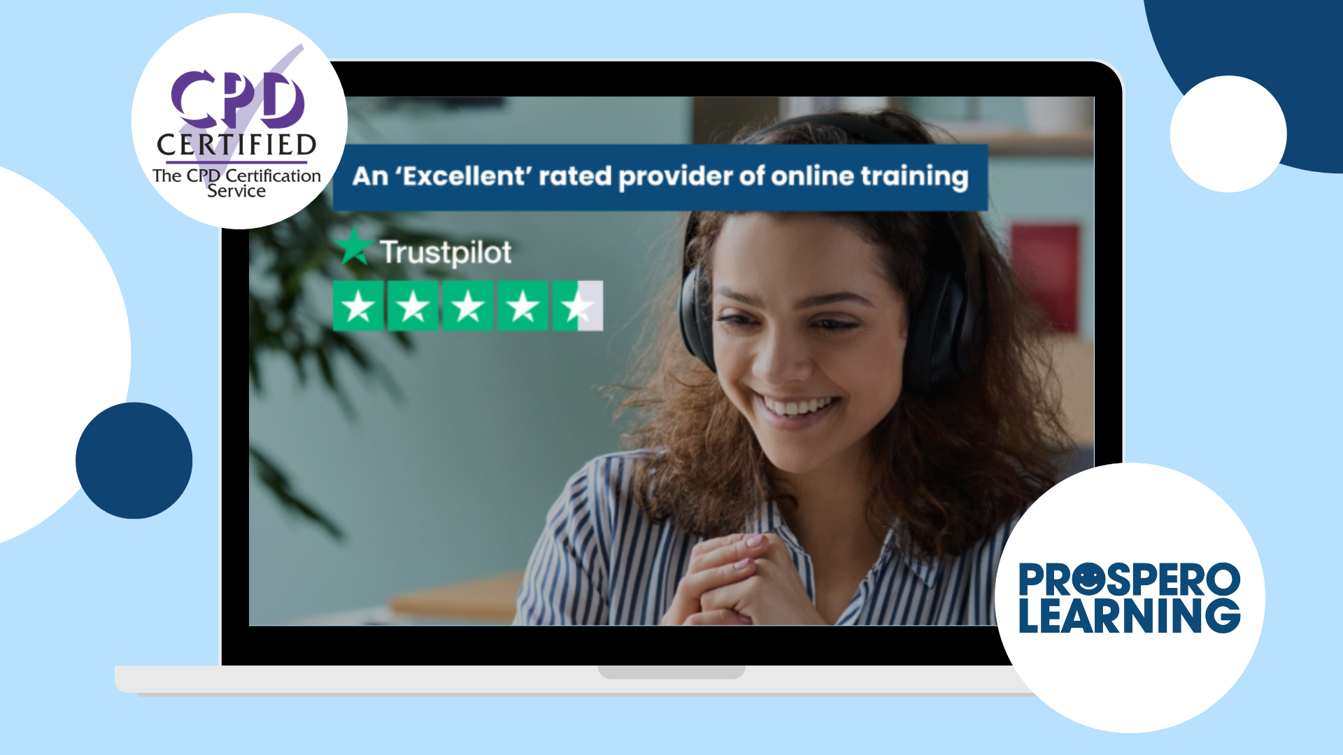 Prospero Learning cpd accredited online courses lady working on laptop